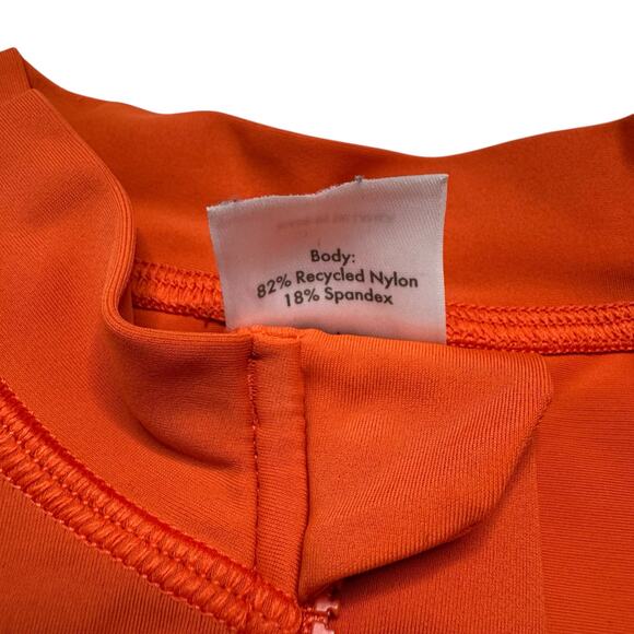 HANNA ANDERSSON Rash Guard Top in Orange Black Zipper Size 8 130 Long Sleeve - Picture 4 of 4